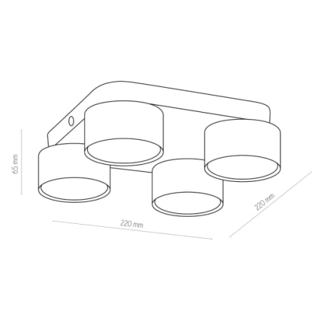 Lampa ze złotymi reflektorami, do sypialni TK 6143 z serii SPACE GOLD - wymiary