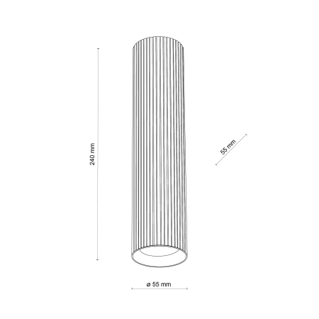 Długi downlight z punktowym światłem TK 10026 z serii TUNE BLACK - 8