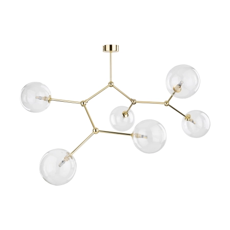 Rozłożysta, złota lampa wisząca - molekuły TK 10071 z serii FAIRY GOLD - 4