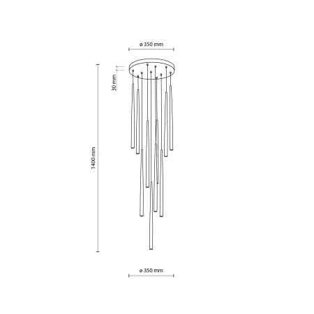 Długa lampa wisząca do wysokiego wnętrza TK 10114 z serii PIANO BLACK - 6