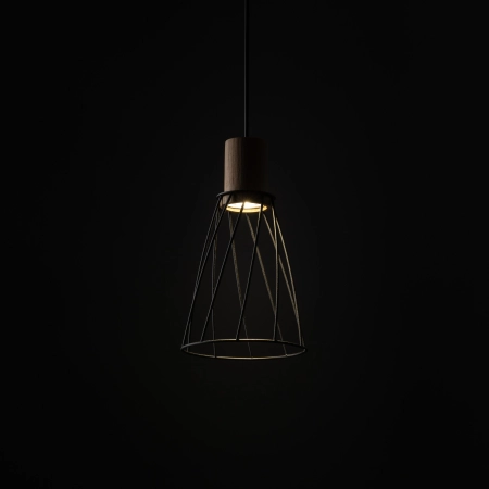 Smukła, druciana lampa z drewnem TK 10155 z serii MODESTO WOOD SOSNA - 2
