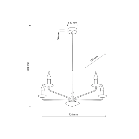 Świecznikowa lampa wisząca do salonu TK 10253 z serii LIMAL BEIGE - 8