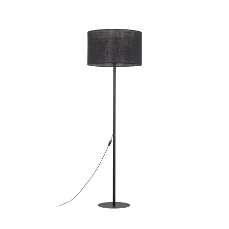 Czarna, prosta lampa podłogowa z abażurem TK 16011 z serii GLORII