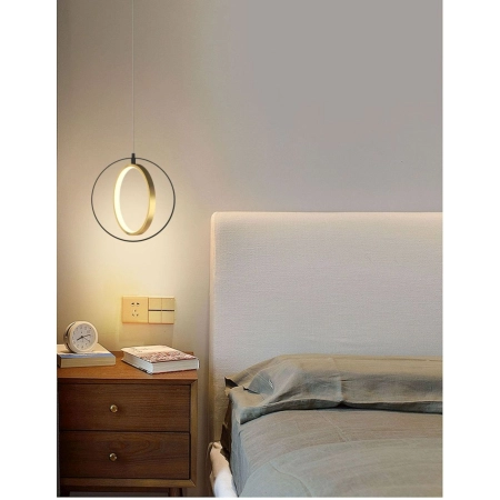 Geometryczna lampa wisząca LED do sypialni WF 6134-0110 z serii VALLA - wizualizacja