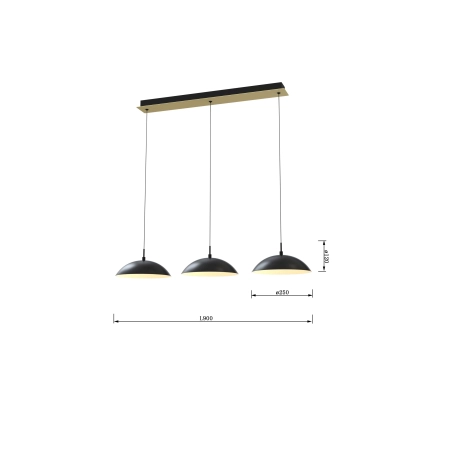 Designerska, czarno-złota lampka do biura WF 8001-104 z serii ROSSKOFF - wymiary