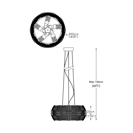 Lampa wisząca P0317-05H-S8A1 z serii SOLE 3