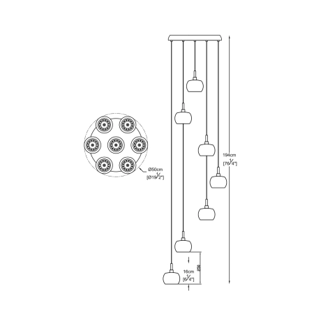 Lampa wisząca P0076-07M-B5FZ z serii CRYSTAL 3