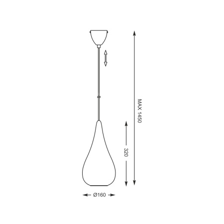 Lampa wisząca z wąskim, białym kloszem P1305-01S-F4AB z serii NAOMI 3