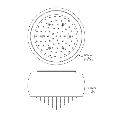 Lampa sufitowa z wiszącymi kryształkami C0076-06K-F4GR z serii VISTA 2