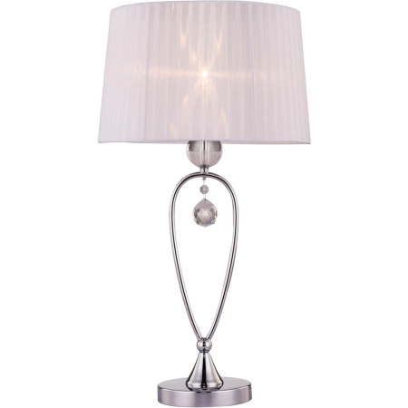 Elegancka, srebrna lampka stołowa z abażurem RLT93224-1A z serii BELLO