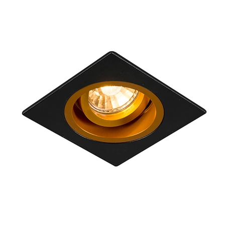Kwadratowe oczko podtynkowe 92706 z serii CHUCK DL SQUARE BLACK- GOLD
