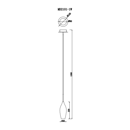 Lampa wisząca MD2101-1S z serii CHAMPAGNE 3