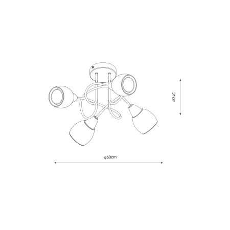 Lampa sufitowa CL13077C-4 B z serii POTOS 2