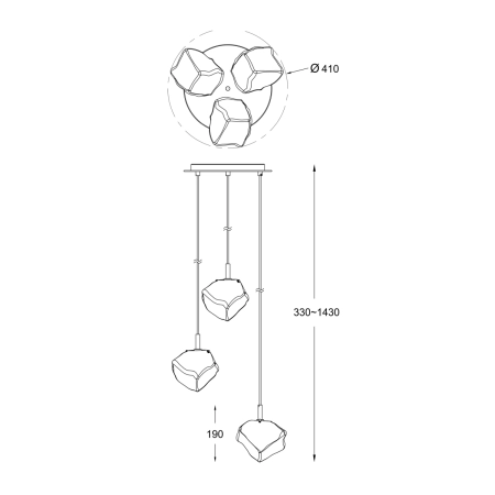 Lampa wisząca P0488-03D-B5AC z serii ROCK 3