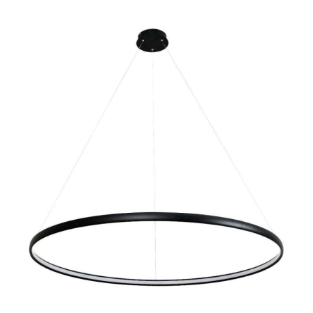 Czarna okrągła lampa LED wisząca do biura PL210503-1200-BK z serii CARLO