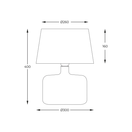Ponadczasowa, stylowa lampka stołowa 5529BKGO z serii BATUMI - wymiary
