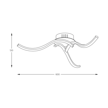 Minimalistyczna, ledowa lampa sufitowa 20023-3CCH z serii FOCUS - wymiary