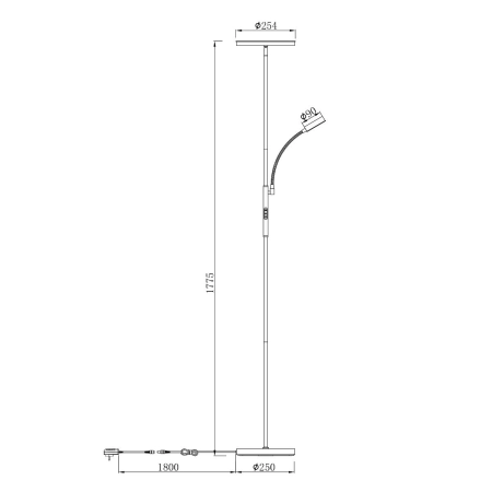 Ledowa, nowoczesna lampa podłogowa ZM FL-020288RD z serii MANDI - 4