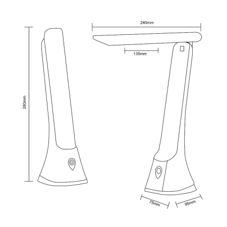 Elegancka lampka biurkowa do nauki ZM SM-612-BL z serii BIURKOWA - 2