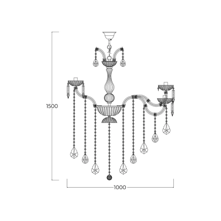 Dekoracyjna, kryształowa lampa wisząca ZM 17801/10+5-GLD z serii CHATEAU - 2